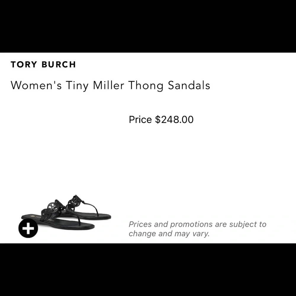 NIB TORY BURCH Women’s TINY Miller Thong Sandals